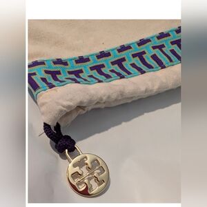 Tory Burch Accessory Dust Bag. Cream with Blue Accents
